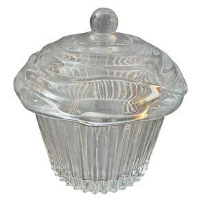 Godinger Shannon 5" Glass Cupcake Candy Covered Dish Lead Crystal